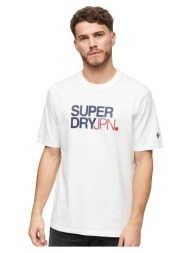 t-shirt με κοντά μανίκια superdry t-shirt sportswear logo coupe ample blanc homme |
