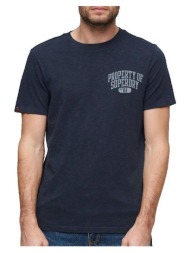 t-shirt με κοντά μανίκια superdry t-shirt athletic college bleu marine |