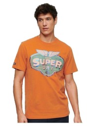 t-shirt με κοντά μανίκια superdry t-shirt gasoline workwear orange |