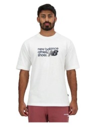 t-shirt με κοντά μανίκια new balance t-shirt new balance manches courtes col rond blanc |