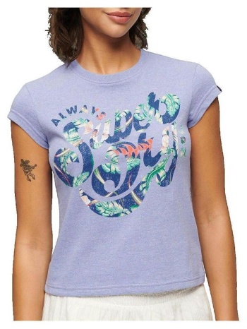 t-shirt με κοντά μανίκια superdry t-shirt floral scripted