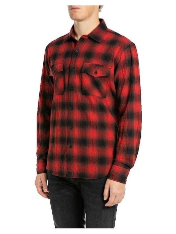 πουκάμισο με μακριά μανίκια replay chemise manches longues