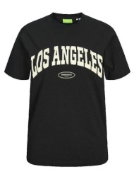 t-shirt με κοντά μανίκια jack & jones t-shirt coupe régulière col rond noir |