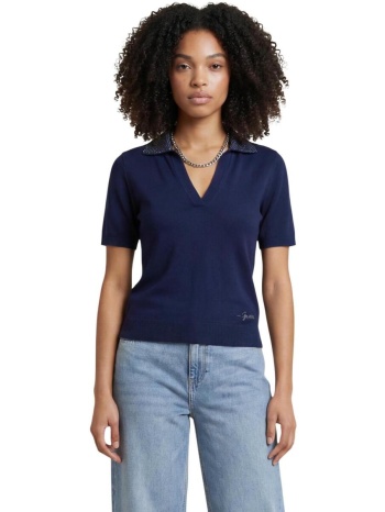 t-shirt με κοντά μανίκια guess ss rhinestones polo stormi σε προσφορά