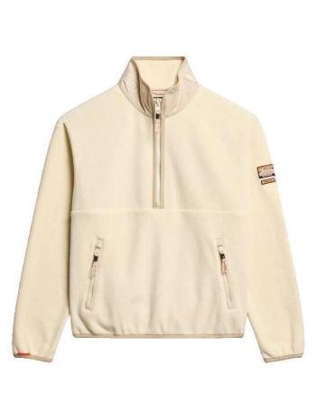 fleece superdry sweat active à demi-zip coupe ajustée |