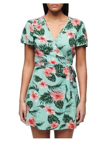 κοντά φορέματα superdry robe portefeuille imprimée manches