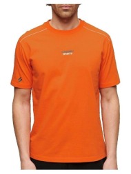 t-shirt με κοντά μανίκια superdry t-shirt sport tech logo orange |