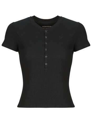 t-shirt με κοντά μανίκια guess gj ss henley waffle