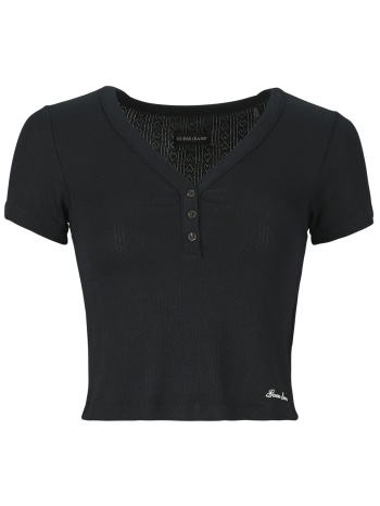t-shirt με κοντά μανίκια guess gj pointelle ss henley