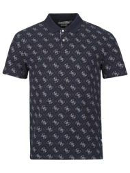 πόλο με κοντά μανίκια guess ss all over 4g jacqaurd polo