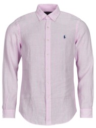 πουκάμισο με μακριά μανίκια polo ralph lauren chemise rayee coupe droite en lin