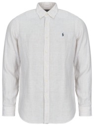 πουκάμισο με μακριά μανίκια polo ralph lauren chemise rayee coupe droite en lin