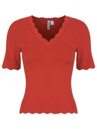 μπλούζα pieces pcjuline ss v-neck knit
