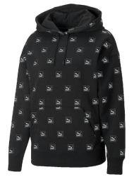 t-shirt με κουκούλα puma sweat à capuche brand love aop femme |