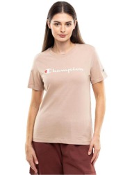 t-shirt με κοντά μανίκια champion t-shirt ss tee beige |