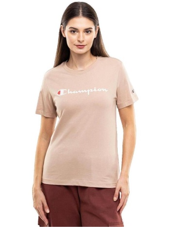 t-shirt με κοντά μανίκια champion t-shirt ss tee beige |
