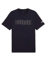 t-shirt με κοντά μανίκια puma t-shirt sport graphic bleu |