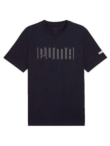 t-shirt με κοντά μανίκια puma t-shirt sport graphic bleu |