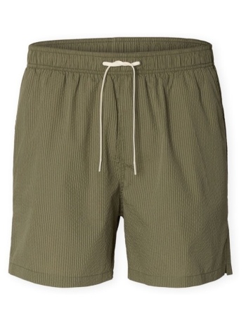 shorts & βερμούδες selected cooper-seersucker swim trunks 