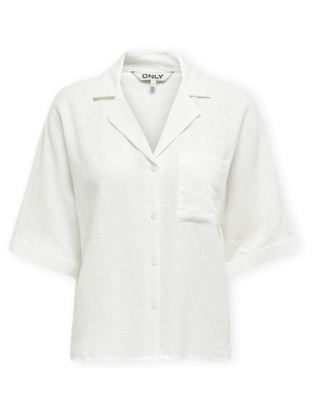 πουκάμισα only noos bruxelles linen shirt - bright white |