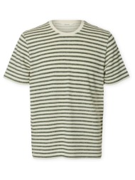 t-shirt με κοντά μανίκια selected t-shirt kevin stripe - egret/sky captain |