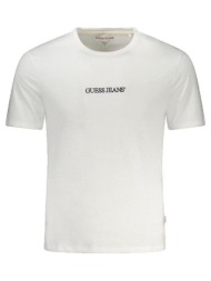 t-shirt με κοντά μανίκια guess t-shirt slim logo brodé blanc |