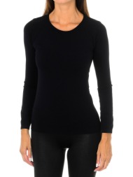 μπλουζάκια με μακριά μανίκια intimidea 210262-nero |