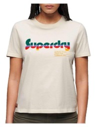 t-shirt με κοντά μανίκια superdry t-shirt retro flock à manches courtes |