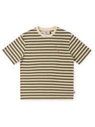 t-shirt με κοντά μανίκια sanjo stripes 80 t-shirt - kaki ecru |