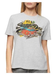 t-shirt με κοντά μανίκια superdry t-shirt la vl graphic gris |
