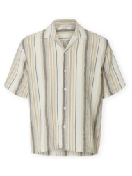 πουκάμισο με κοντά μανίκια selected rlxcal shirt - egret/brown multi |