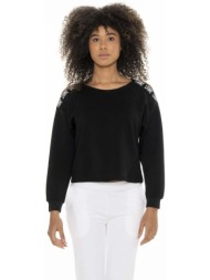 αθλητικό t-shirt leone 1947 woman crewneck black white |