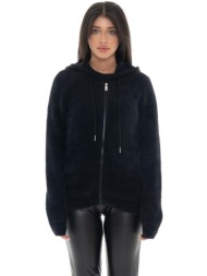 t-shirt με κουκούλα leone 1947 woman hoody full zip knitted glam winter |