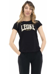 t-shirt με κοντά μανίκια leone 1947 woman short sleeves gold silver |