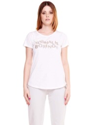 t-shirt με κοντά μανίκια leone 1947 woman short sleeves gold silver |