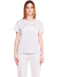 t-shirt με κοντά μανίκια leone 1947 woman short sleeves crystal |