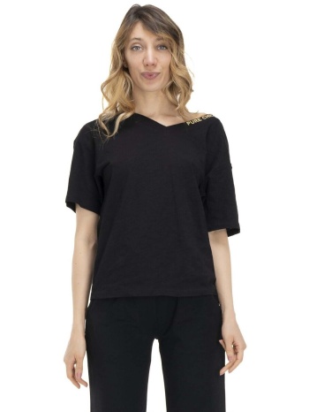 t-shirt με κοντά μανίκια leone 1947 woman v neck earth σε προσφορά