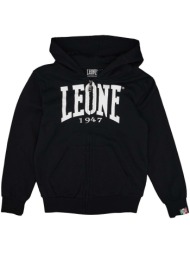 t-shirt με κουκούλα leone 1947 boy hoody full zip big logo |