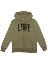 t-shirt με κουκούλα leone 1947 boy hoody full zip basic |