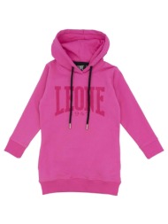 t-shirt με κουκούλα leone 1947 girl hoody sweatshirt over pink girl |