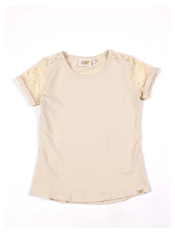 t-shirt με κοντά μανίκια leone 1947 girl short sleeves lace σε προσφορά