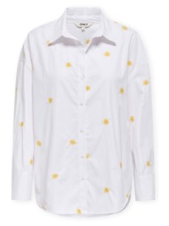 μπλούζα only oregon alva shirt - bright white/sun embroidery |