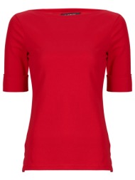 t-shirt με κοντά μανίκια lauren ralph lauren judy-elbow sleeve-knit