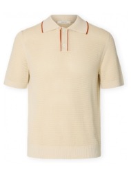 πόλο με κοντά μανίκια selected jesse knit - birch/potter |