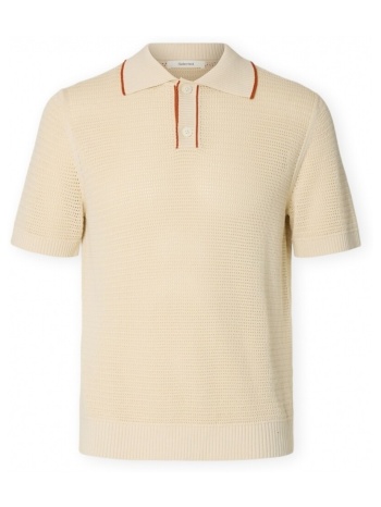 πόλο με κοντά μανίκια selected jesse knit - birch/potter |