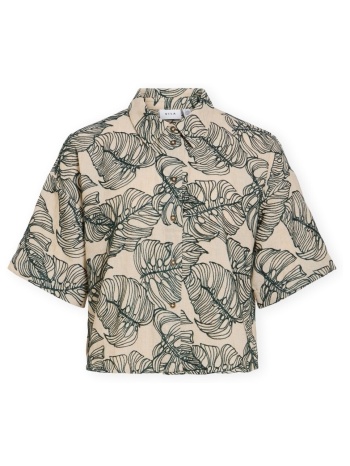 μπλούζα vila flura shirt - birch/atlantic |