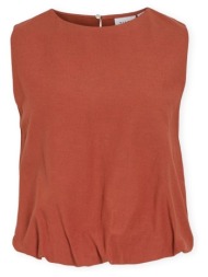 μπλούζα vila top prisilla balloon - burnt brick |