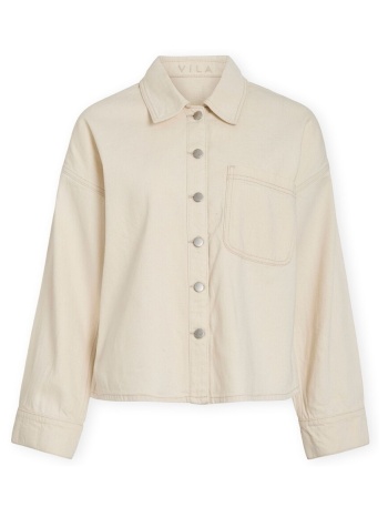 παλτό vila maj denim jacket - ecru |