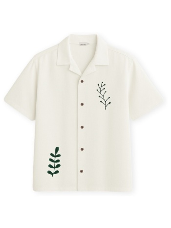 πουκάμισο με κοντά μανίκια imago sycamore shirt - cru |