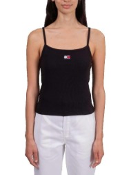 αμάνικα/t-shirts χωρίς μανίκια tommy hilfiger débardeur tommy hilfiger badge rib strap noir |